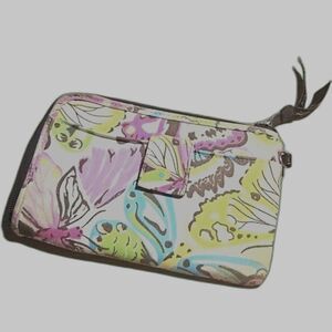 Thirty-One Canvas Wallet Butterflies & Flowers